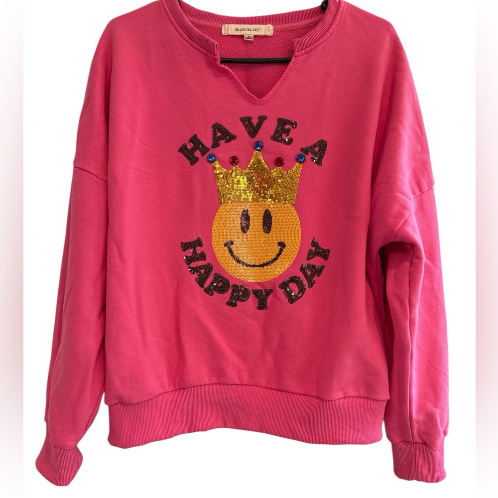 Sequined Sweatshirt Smiley